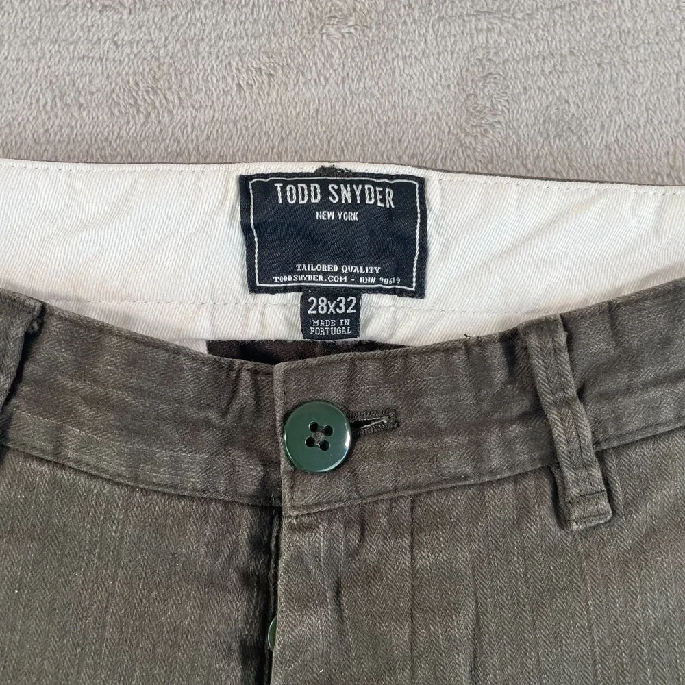 Todd Snyder Cargo Pants Men 28x31 Olive Green Twill Minimalist Military Designer